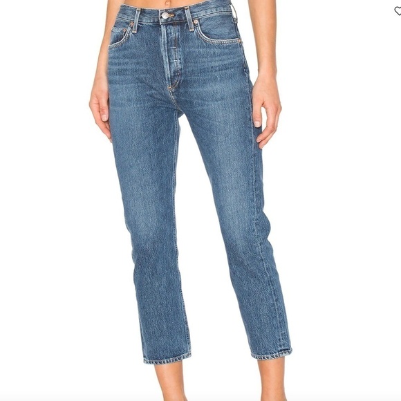 AGOLDE Riley High Rise Straight Crop Jeans - Picture 1 of 10